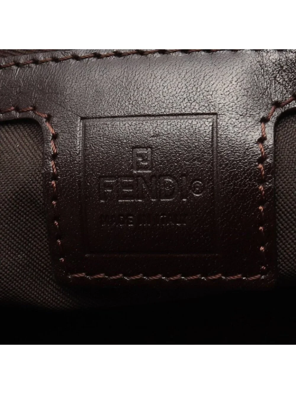 Fendi Handbag Zucca Brown Canvas Leather - Picture 4 of 10